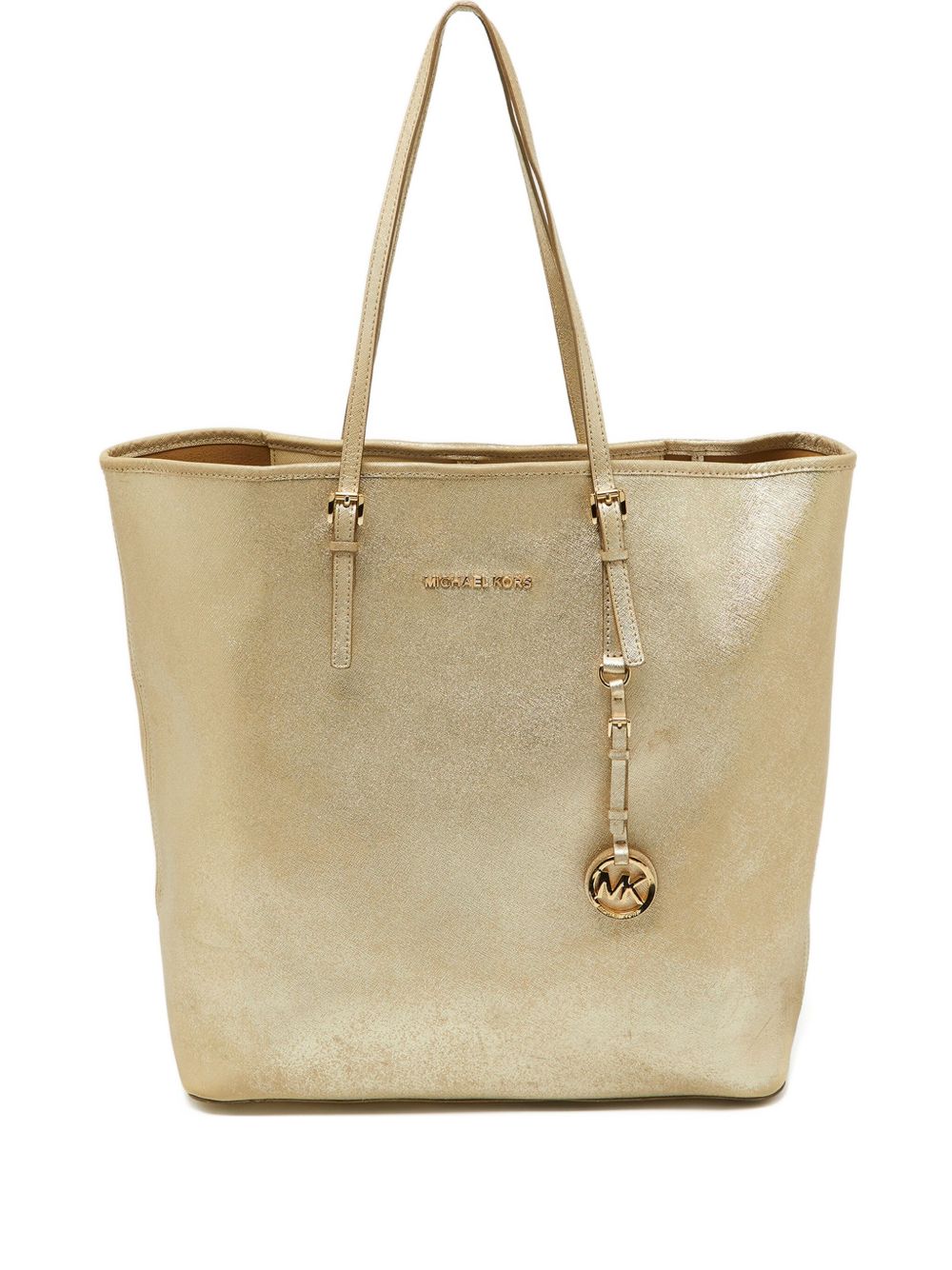 pre-owned logo-charm silk tote bag