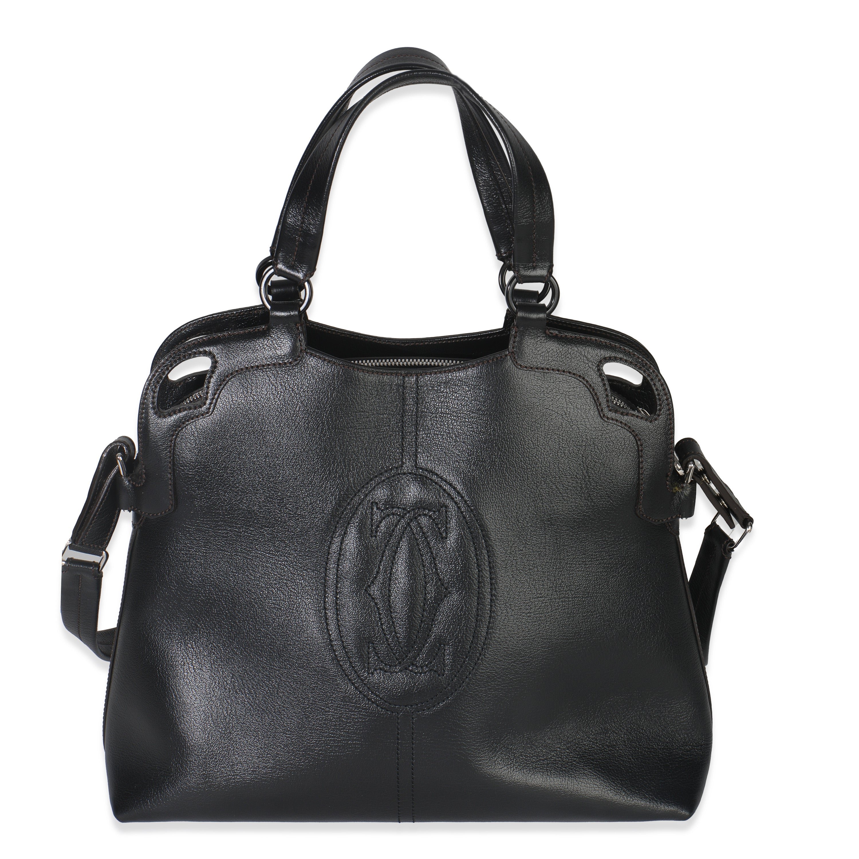 Cartier Black Buffalo Leather Marcello De Cartier Shopping Bag