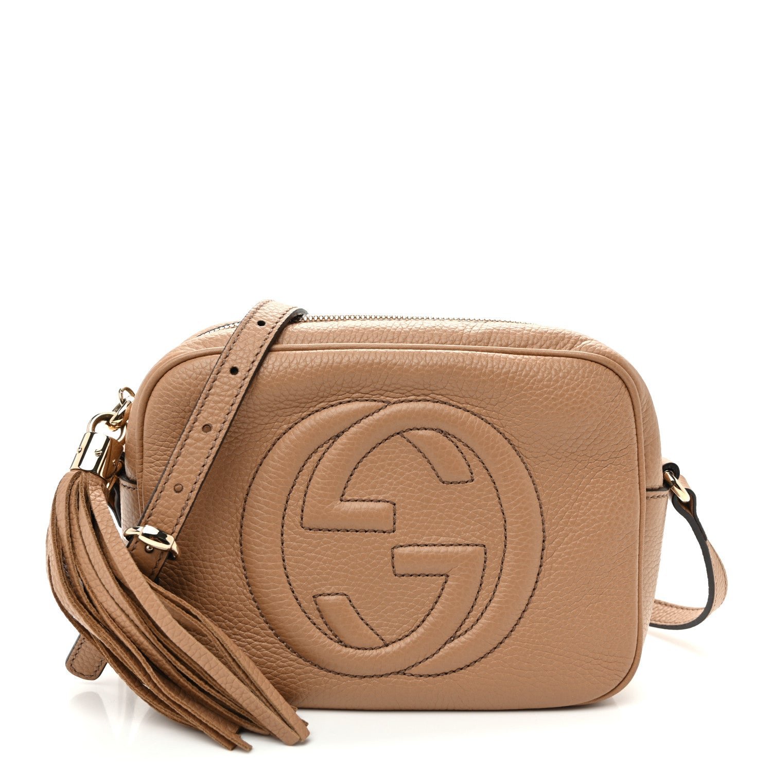 Gucci Pebbled Calfskin Small Soho Disco Bag Rose Beige