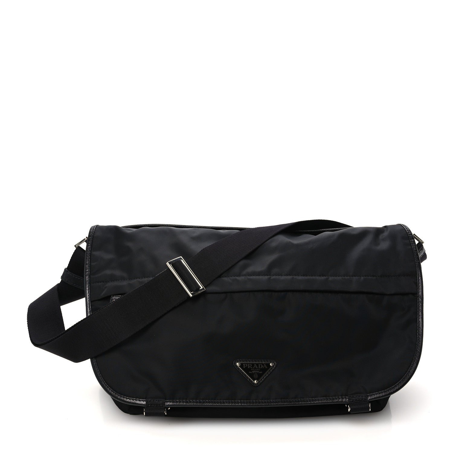 Prada Re-Nylon Saffiano Sea Beyond Messenger Shoulder Bag Black