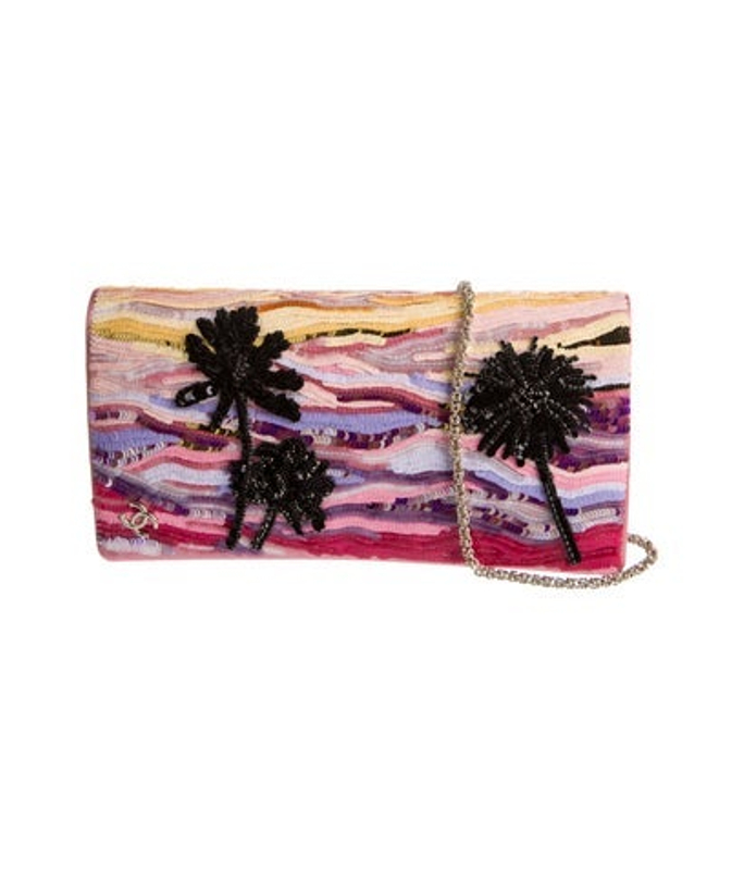 Chanel Palm Tree Sequin Clutch
