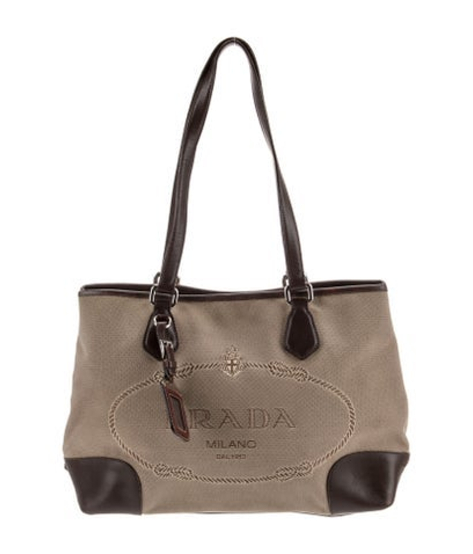 Prada Enameled Metal Triangle Tote