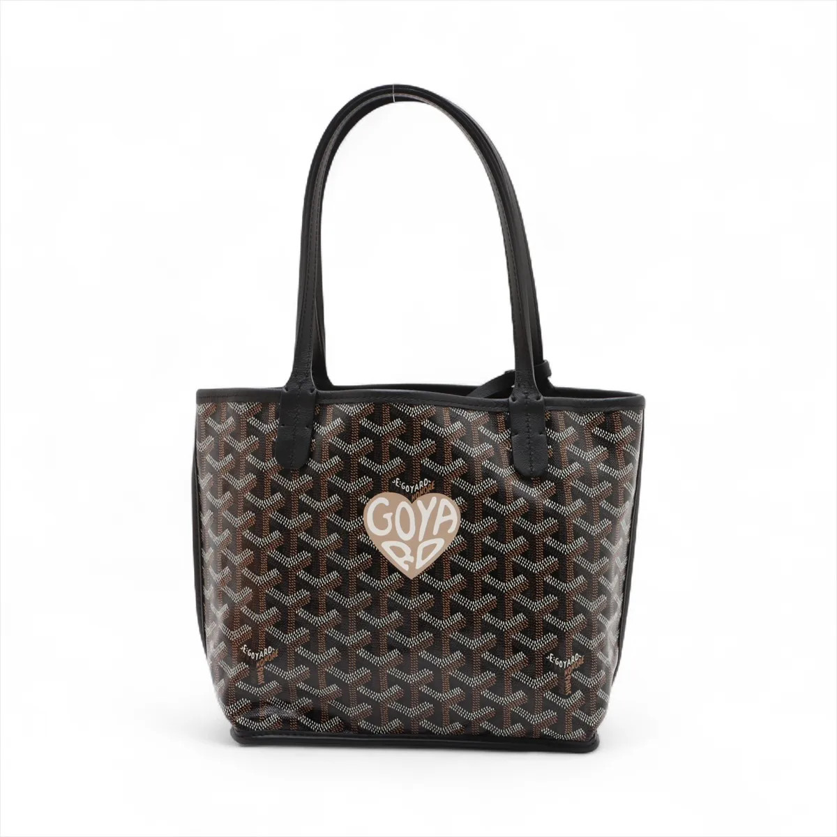 Goyard Anjou Mini PVC & leather Hand bag Black