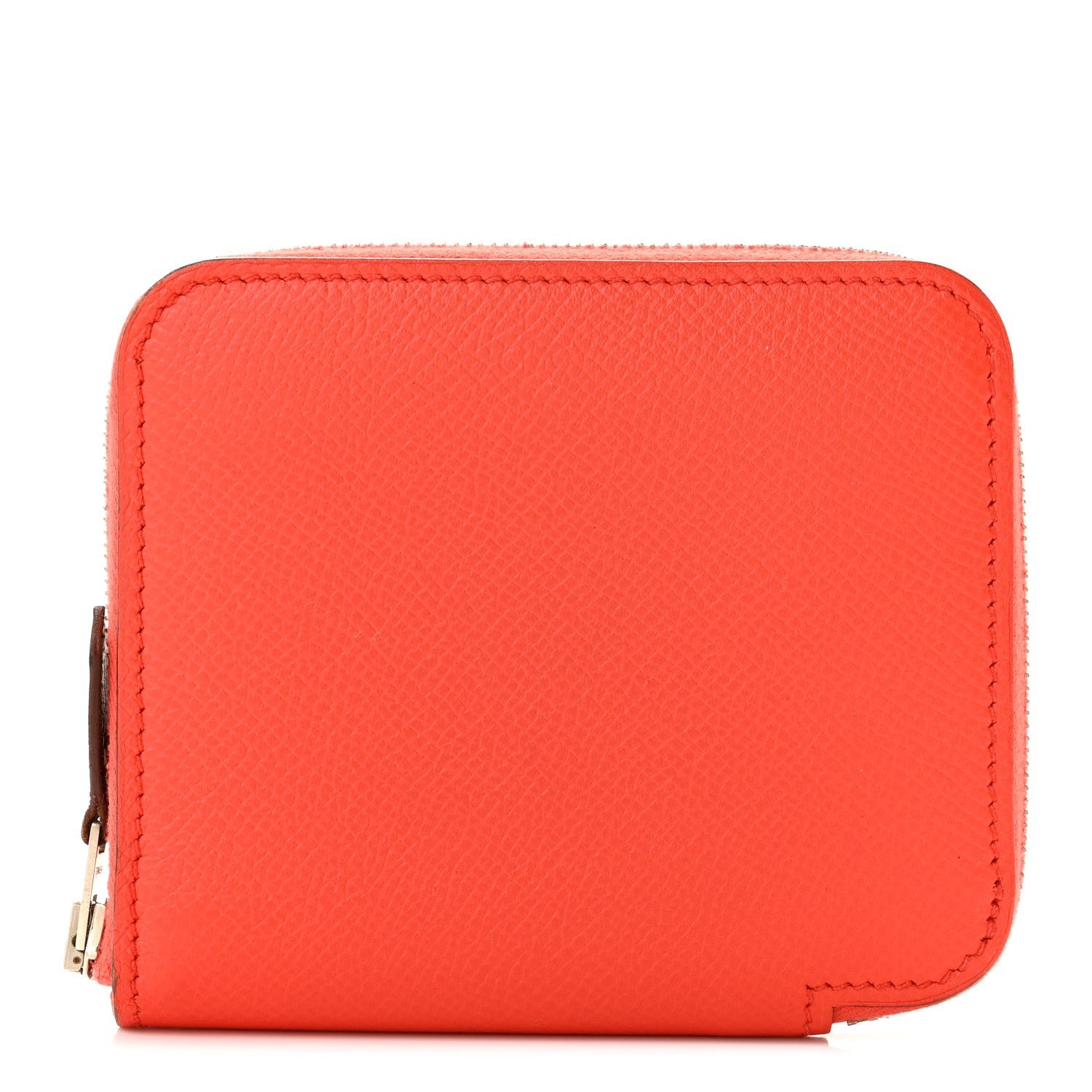 Hermes Epsom Silk'In Compact Wallet Orange Poppy