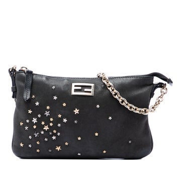 Calf Leather Mini Star Studded Chain Crossbody