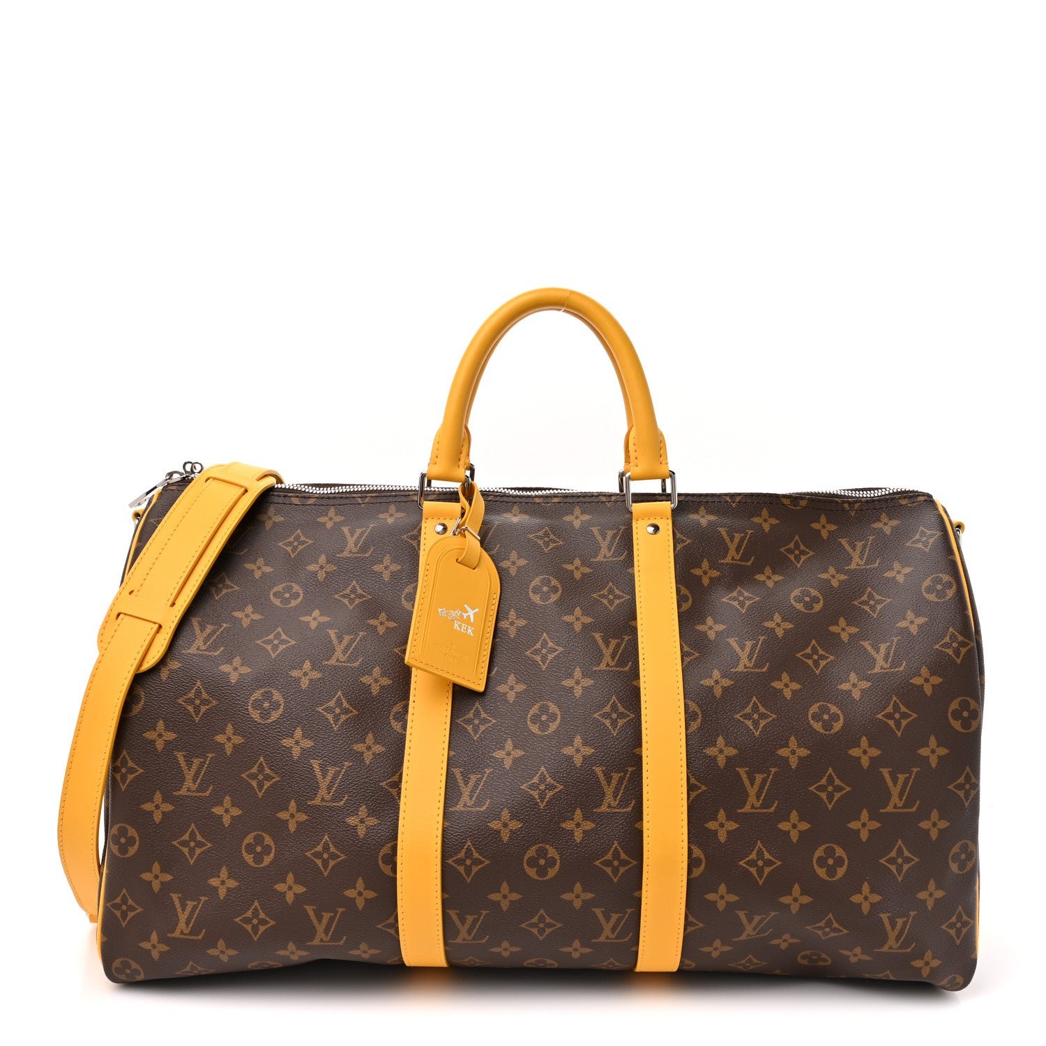 Louis Vuitton Monogram Macassar Keepall Bandouliere 50 Safran Yellow