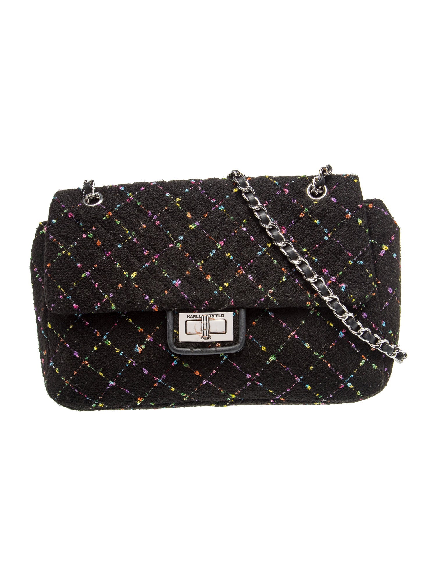 Karl Lagerfeld Tweed Shoulder Bag