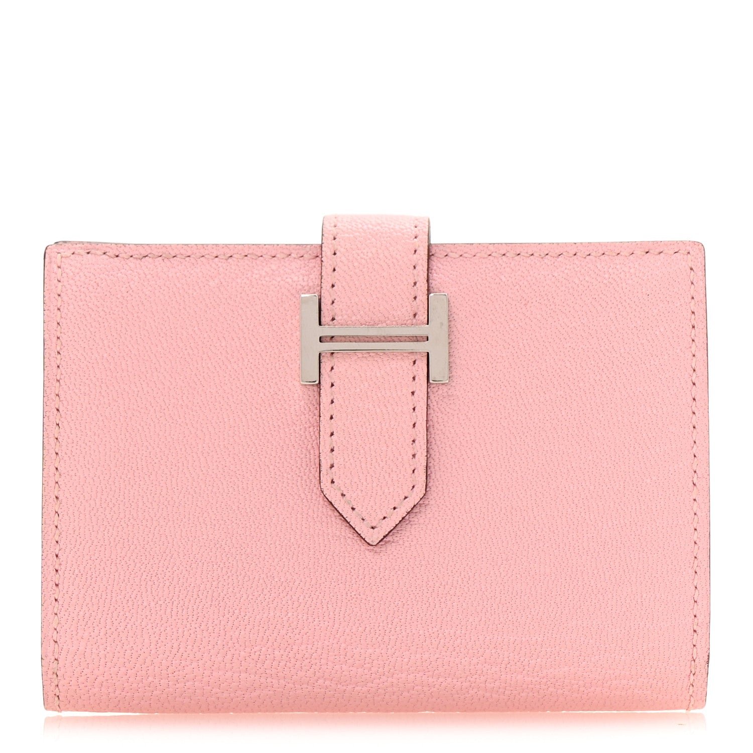 Hermes Chevre Mysore Bearn Card Holder Wallet Rose Sakura