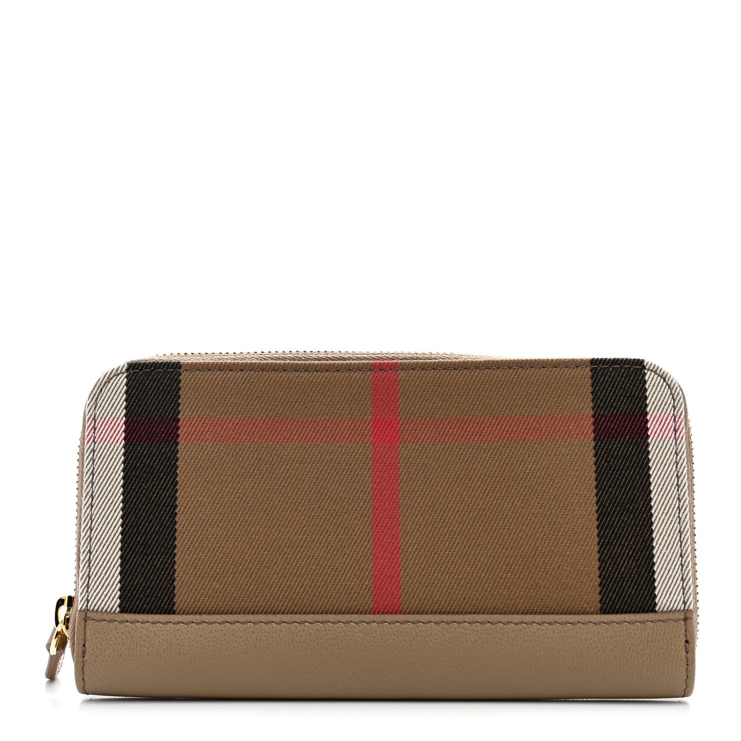 Burberry Burberry House Check Large Ziggy Zip Around Wallet Chestnut Beige