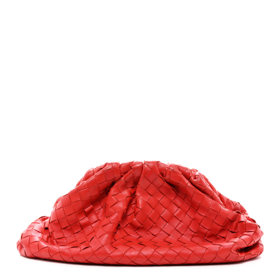 Bottega Veneta Nappa Maxi Intreccio The Pouch Oversized Red