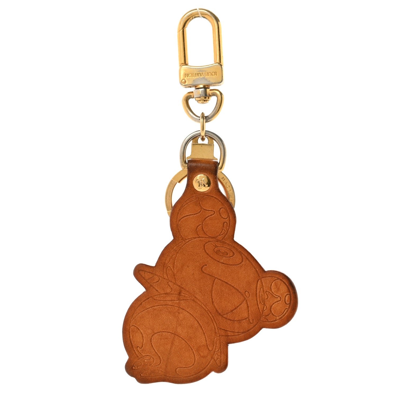 Louis Vuitton Vachetta Monogram Panda Key Ring Bag Charm