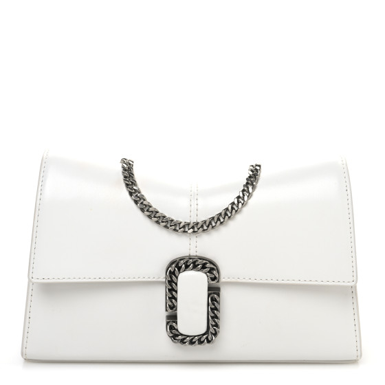 Marc Jacobs Calfskin Saint Marc Chain Wallet White