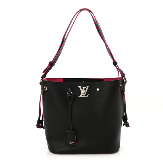 Louis Vuitton Calfskin Lockme Bucket Black
