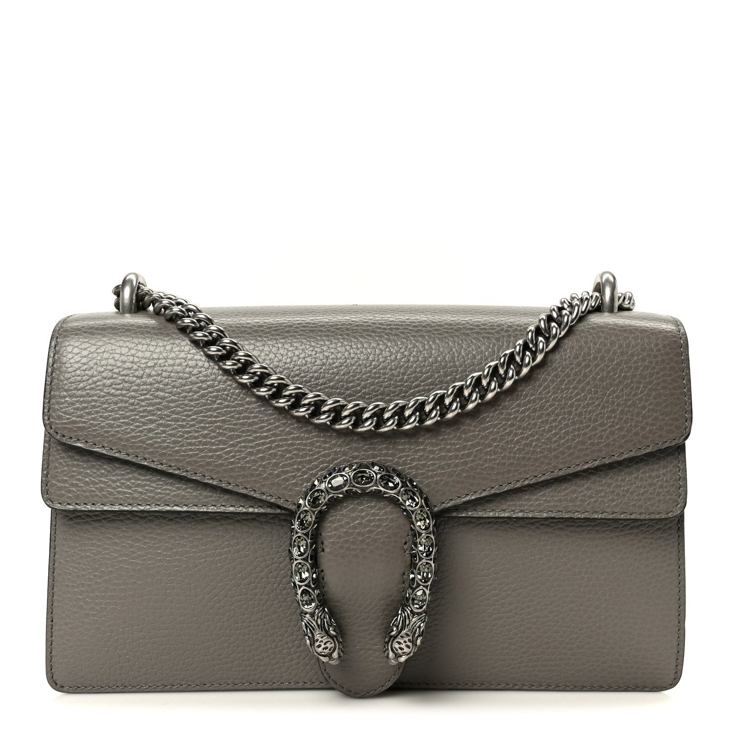 Gucci Pebbled Calfskin Small Dionysus Shoulder Bag Dusty Grey
