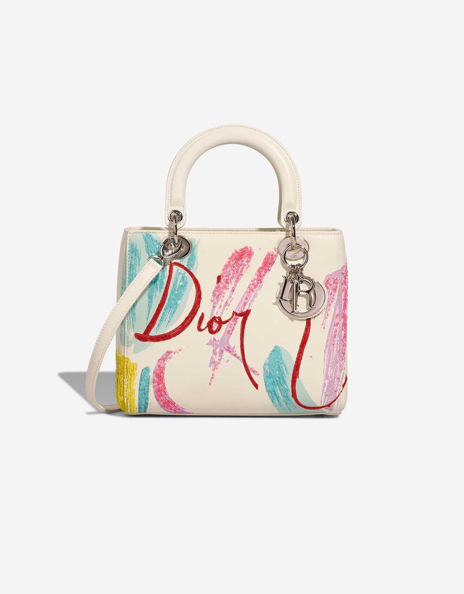 Dior 
		Lady Medium Calf / Sequins White / Multicolour    