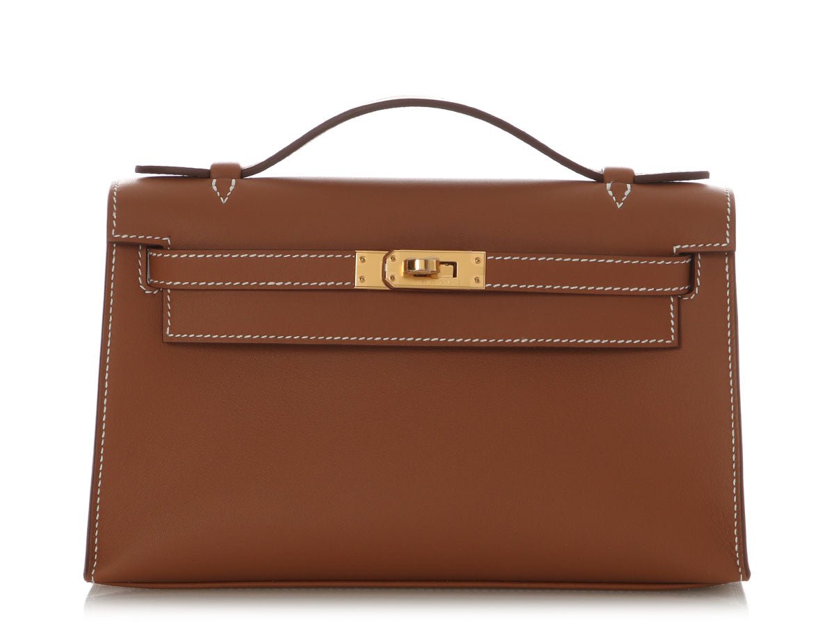 Hermes Hermès Gold Swift Kelly Pochette
