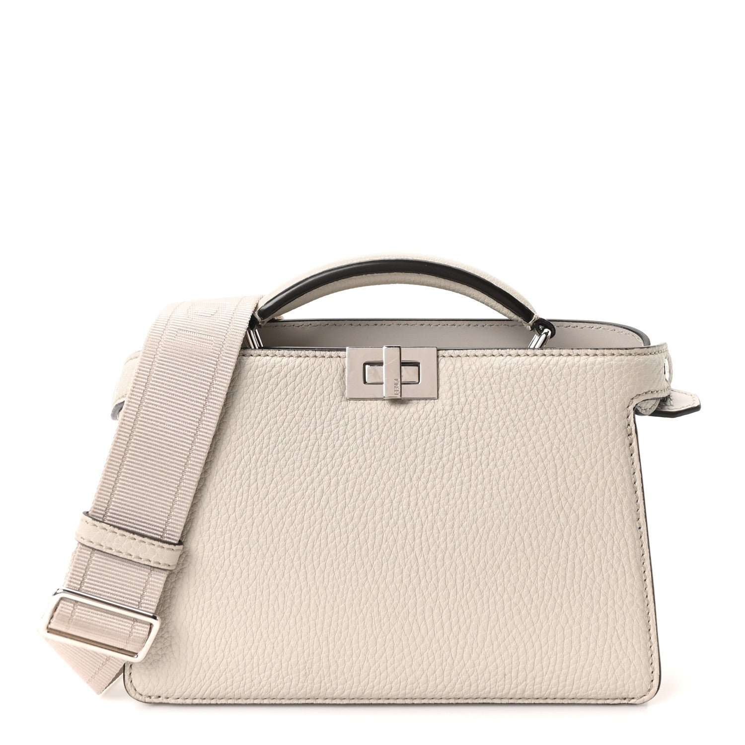 Fendi Cuoio Romano Vitello Cover Bi-Color Peekaboo I See U X Cross Satchel Ghiaia Oliva