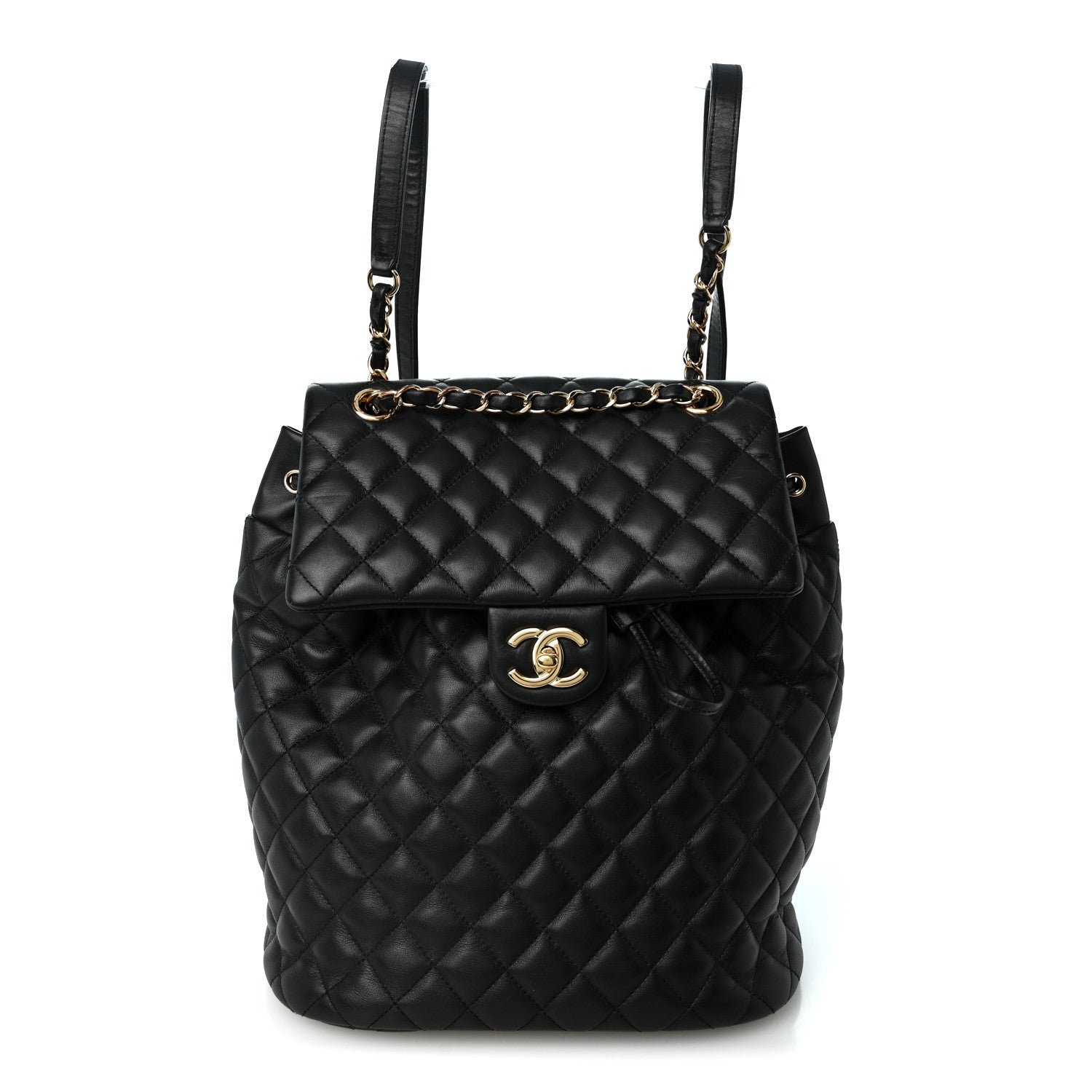 Chanel Lambskin Quilted Large Urban Spirit Backpack Black