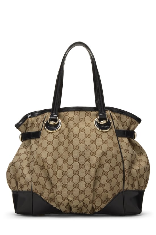 Black Original GG Canvas Full Moon Tote Large