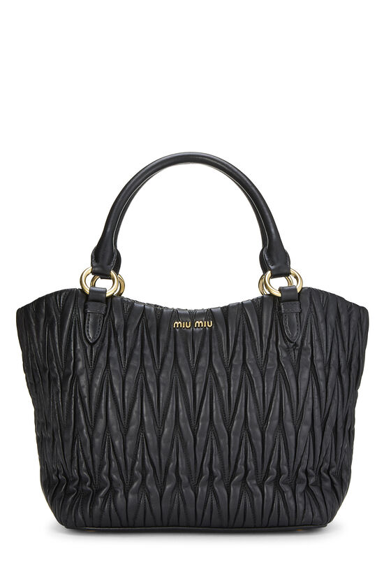 Miu Miu Black Nappa Convertible Tote