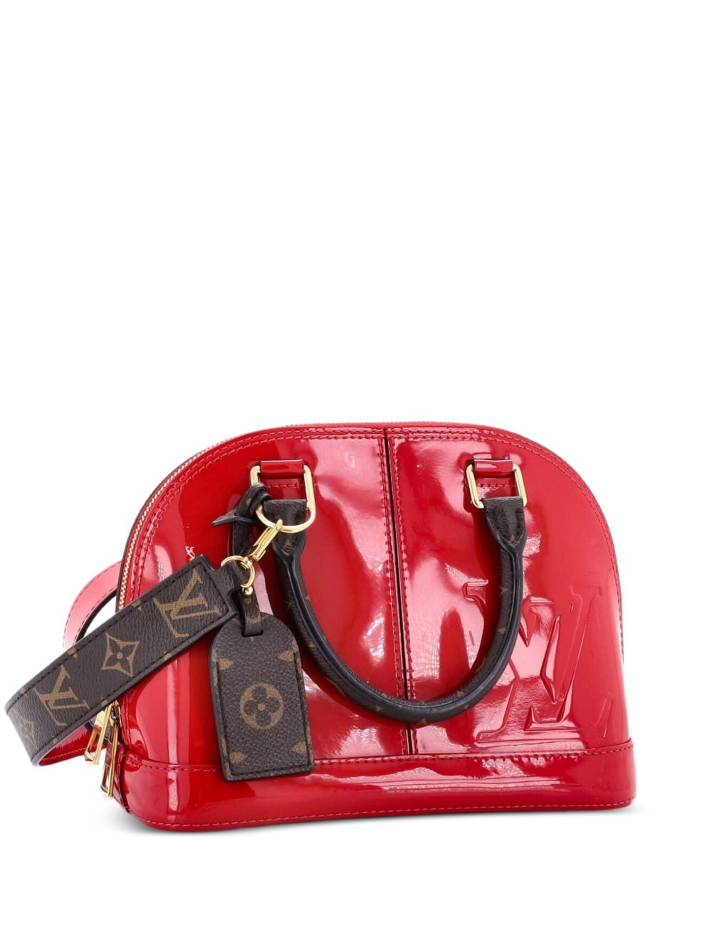 Alma Handbag Vernis with Monogram Canvas BB satchel