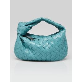Bottega Veneta Bottega Veneta LIght Blue Intrecciato Woven Leather Mini Jodie Bag