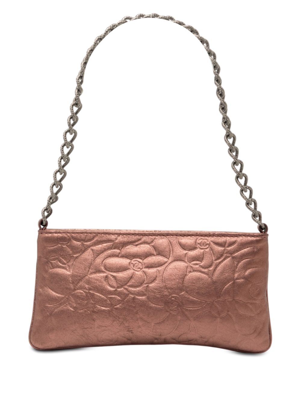 2003-2004 Embossed Metallic Lambskin Camellia Chain Pochette handbag