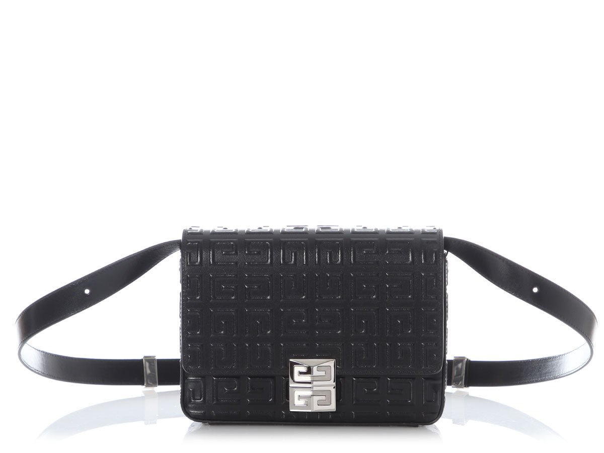 Givenchy Medium Black Embossed 4G Crossbody Bag