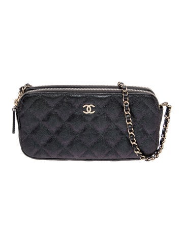 Double Zip Clutch w/Chain