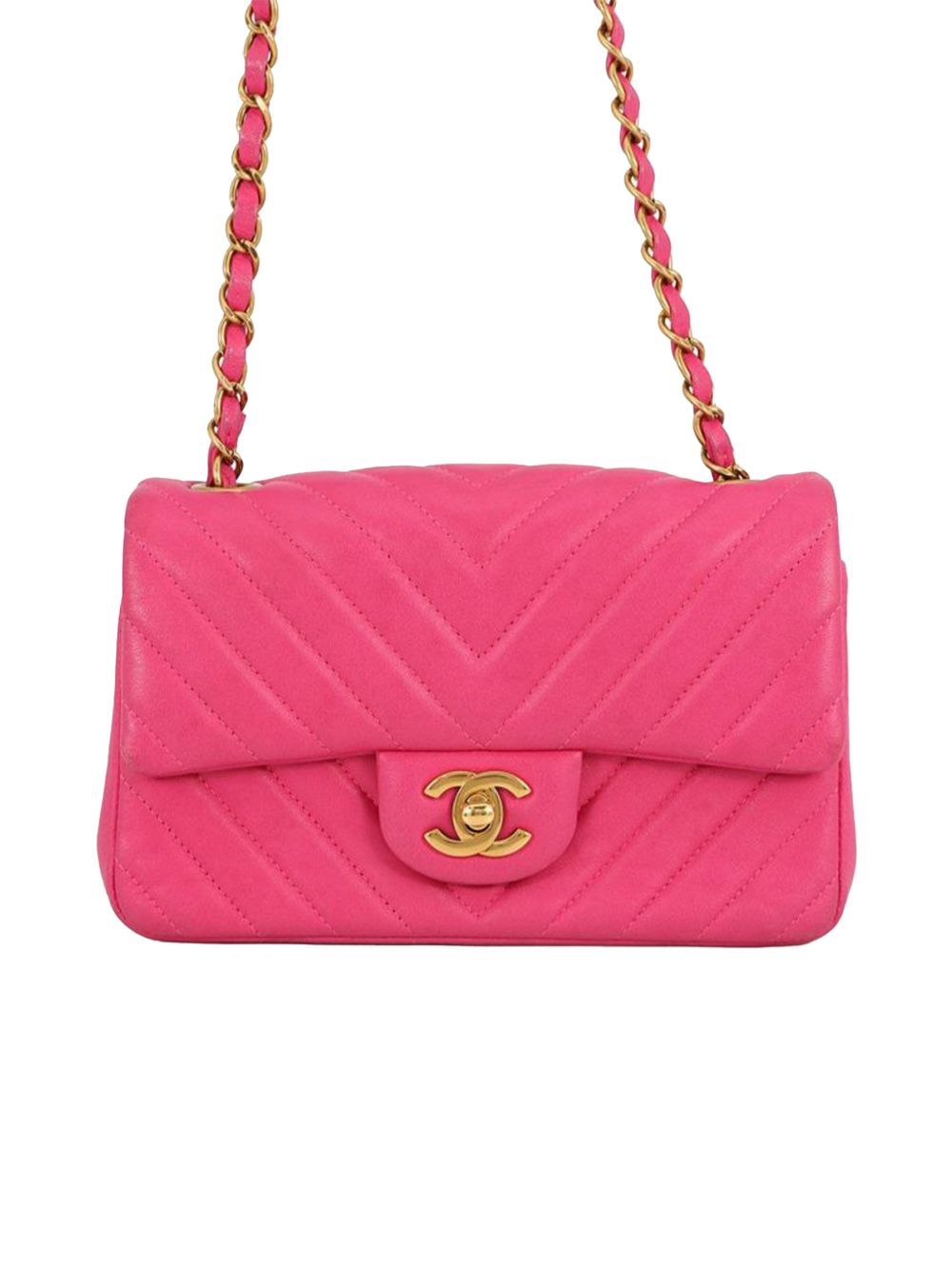 2015-2016 Mini Rectangular Classic Chevron Lambskin Single Flap crossbody bag