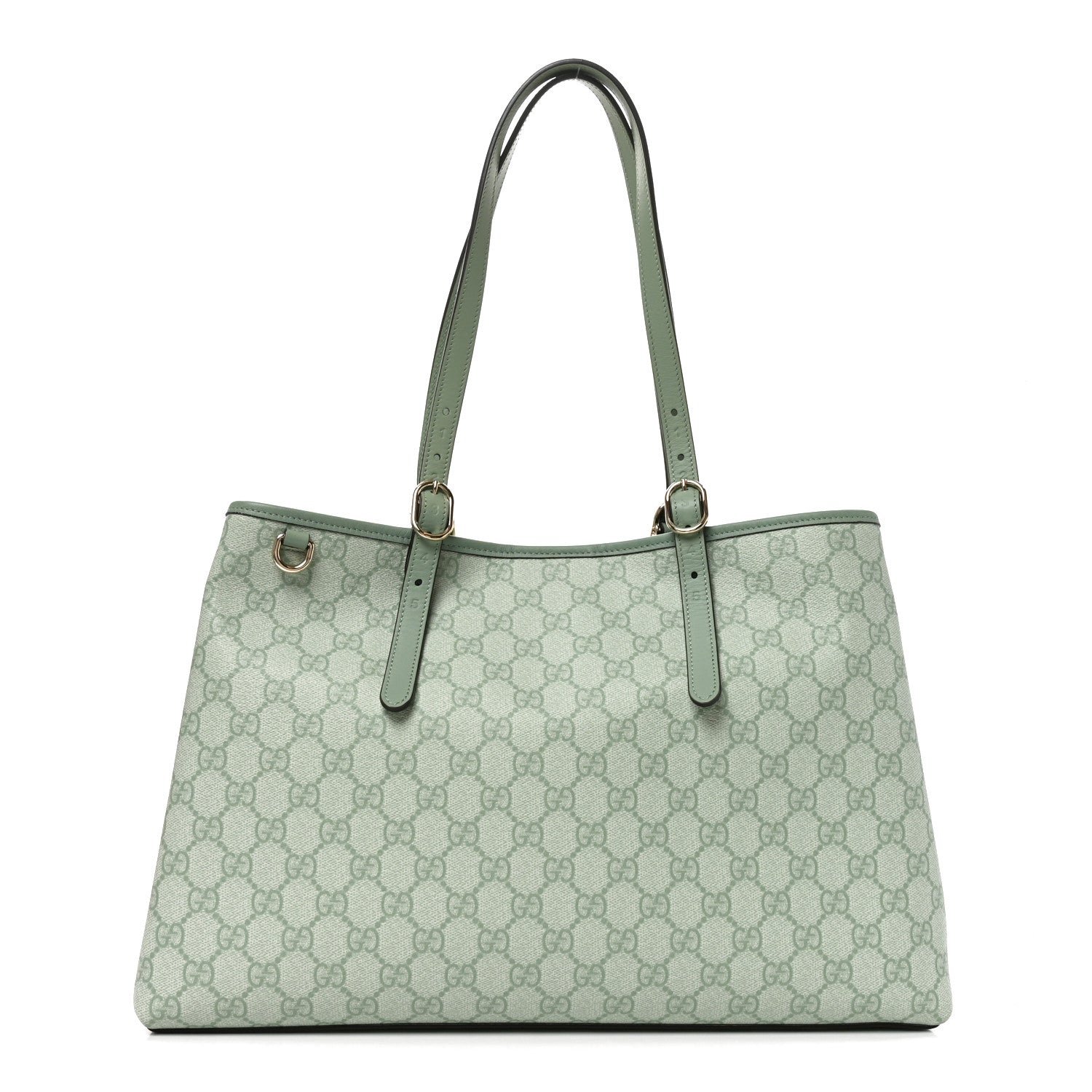 Gucci GG Supreme Monogram Emblem Large Tote Bag Sage Green