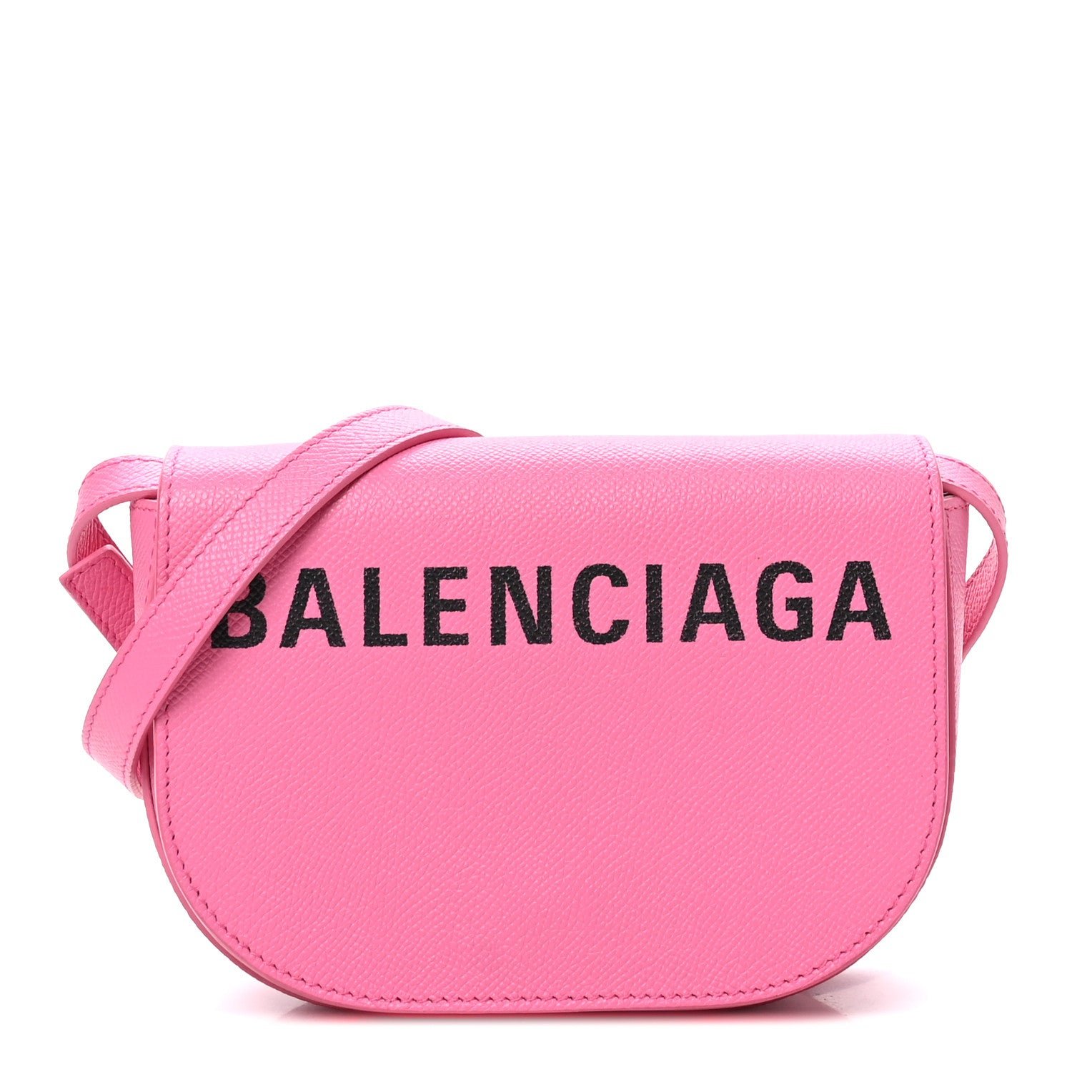 Balenciaga Balenciaga Grained Calfskin Logo Print Ville Day Bag XS Pink