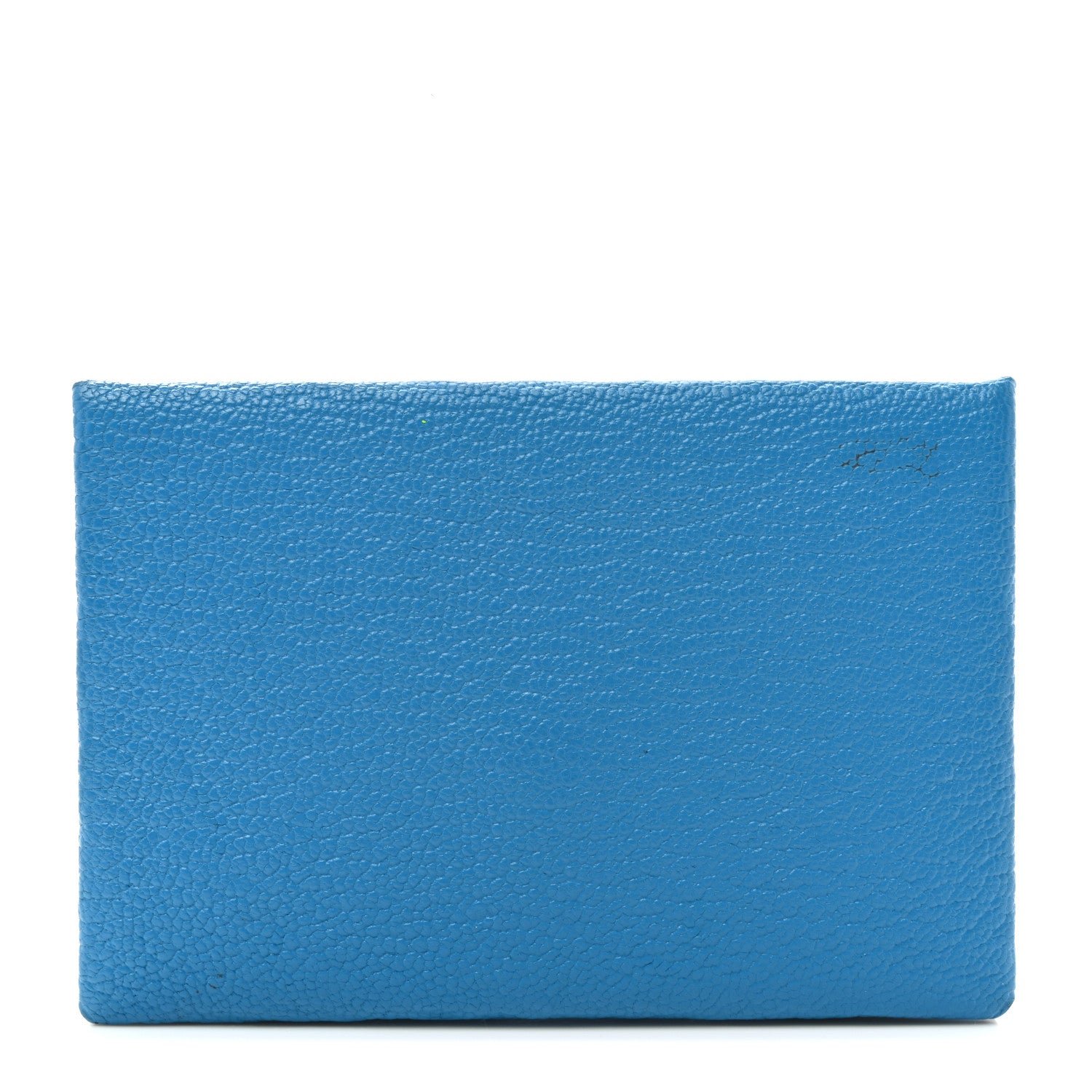 Hermes Chevre Mysore Verso Calvi Card Case Bleu Frida Cuivre