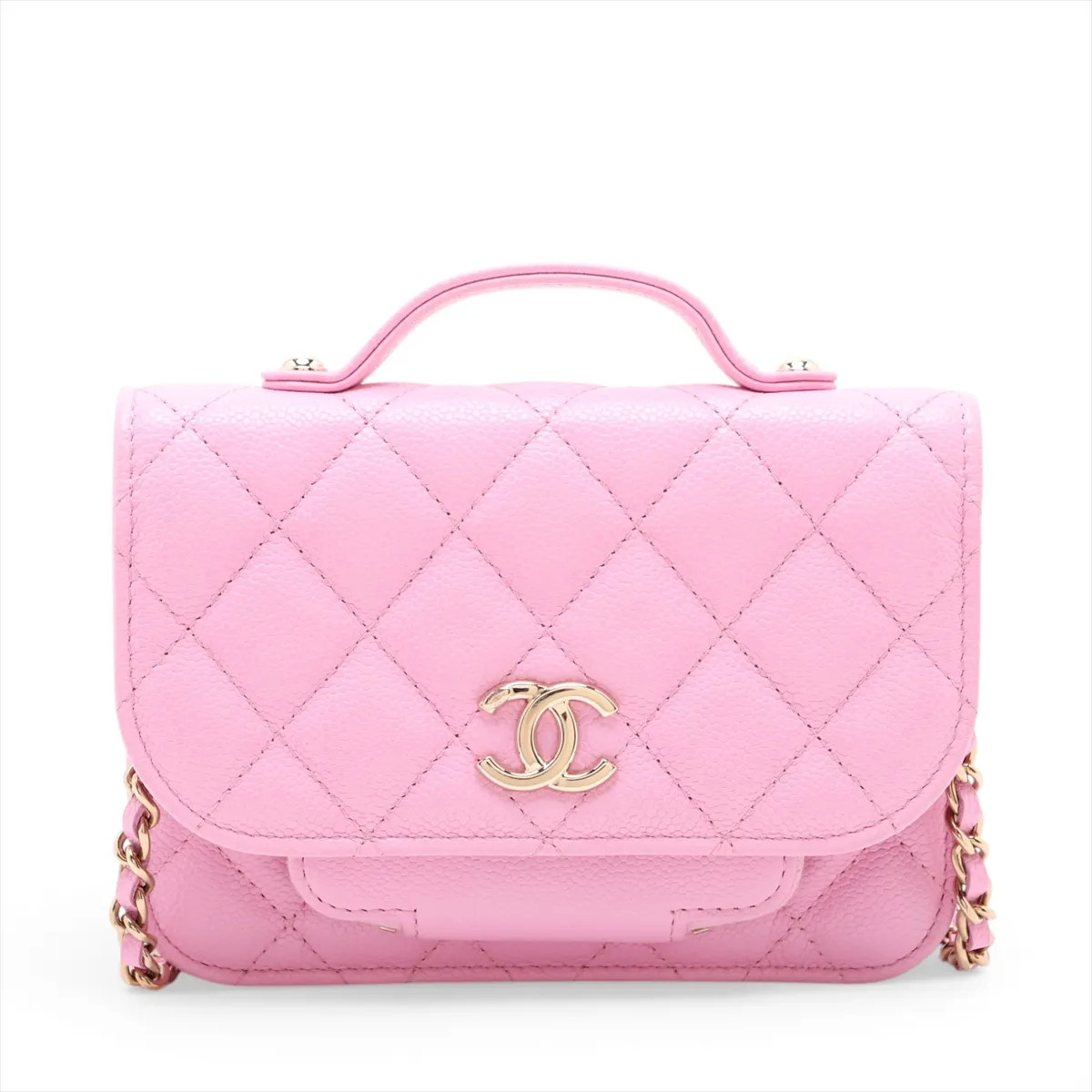 Chanel affinity Mini Caviar Skin Chain Wallet Pink Gold Metal Fittings random se