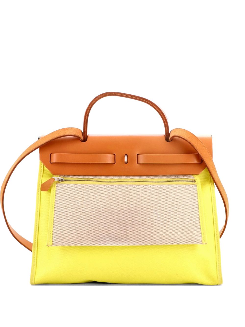 Herbag Zip Berline Vache Canvas and Leather 31 shoulder bag