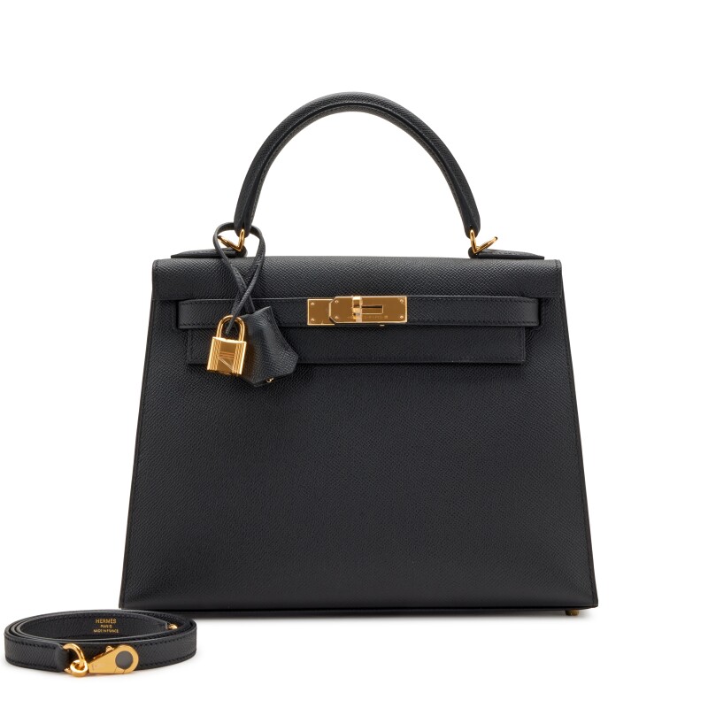 Hermes Black Epsom Sellier Kelly 28 Gold Hardware