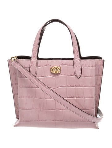 Embossed Leather Top Handle Bag