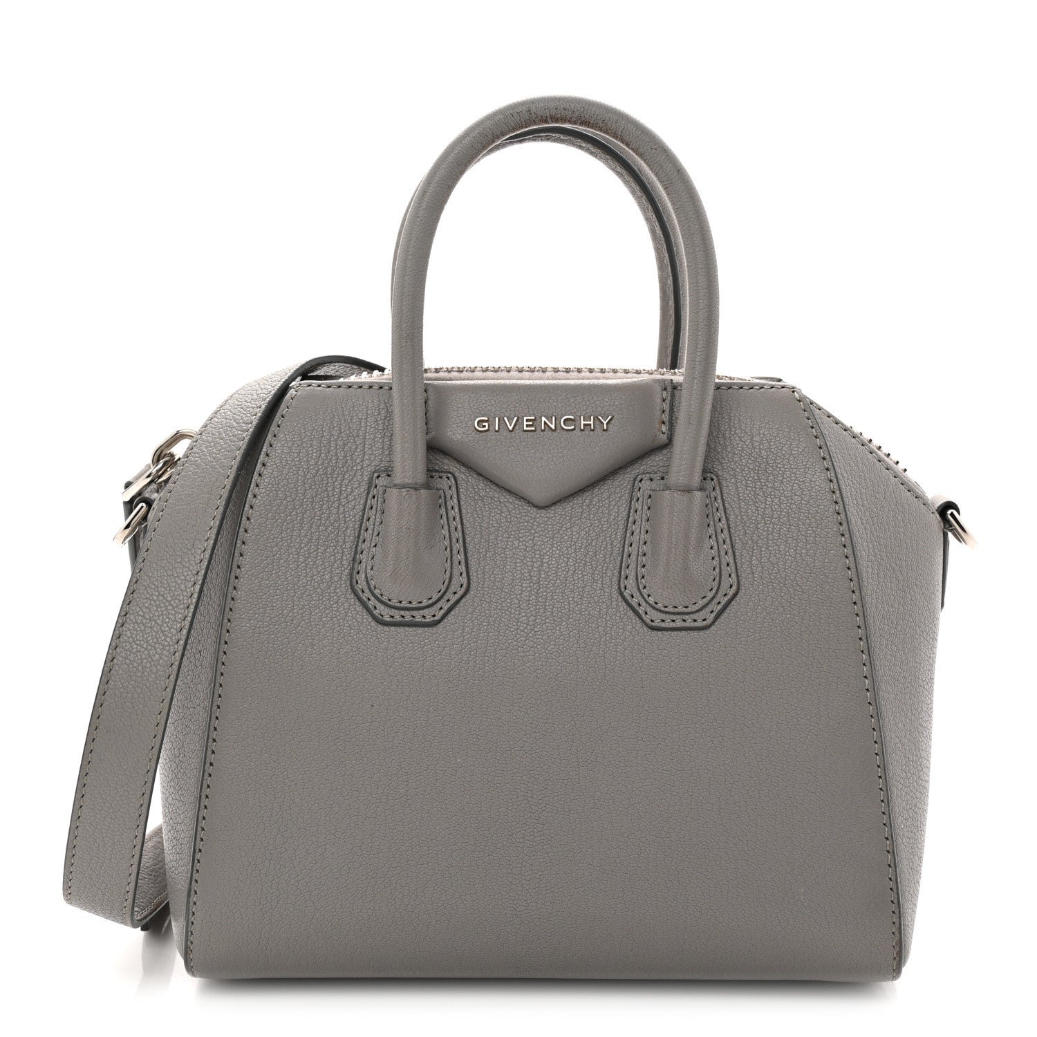 Givenchy Sugar Goatskin Mini Antigona Pearl Grey