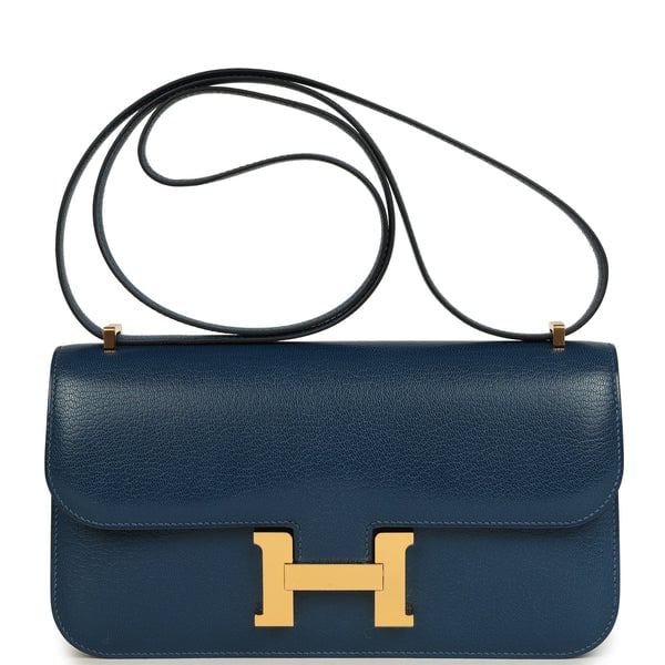 Hermes Hermes Constance Elan Deep Blue Chevre Chamkila Gold Hardware