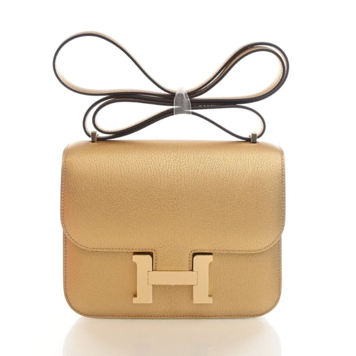 Hermes Bronze Dore Chevre Chamkilight Constance 18