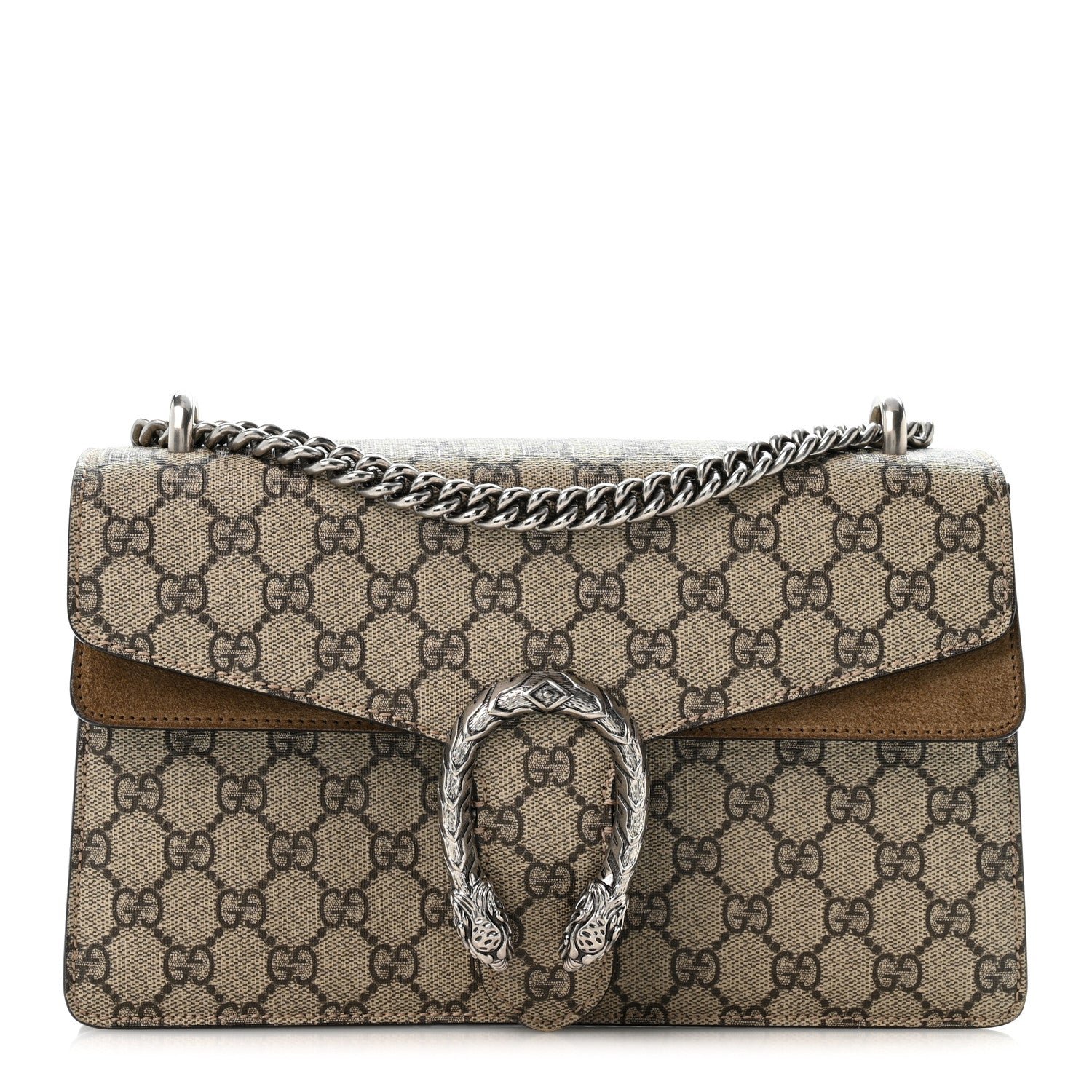 Gucci GG Supreme Monogram Small Dionysus Shoulder Bag Taupe