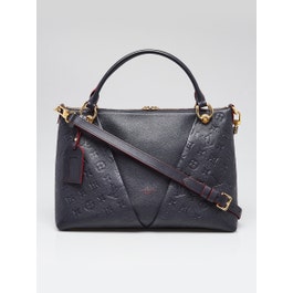 Louis Vuitton Marine Rouge Monogram Empreinte Leather MM V Tote Bag