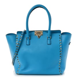 Valentino Garavani Vitello Rockstud Double Handle Tote Parrot