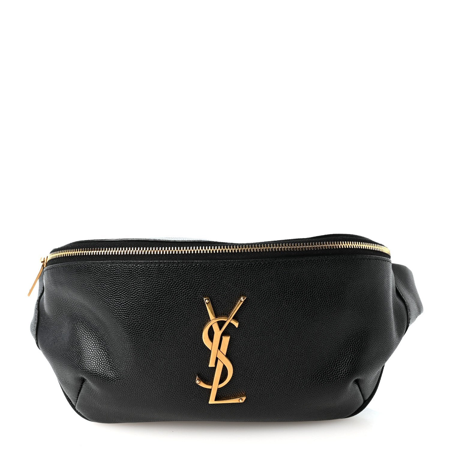 Saint Laurent Grain De Poudre Monogram Belt Bag Black