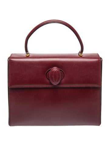 Embossed Leather Top Handle Bag