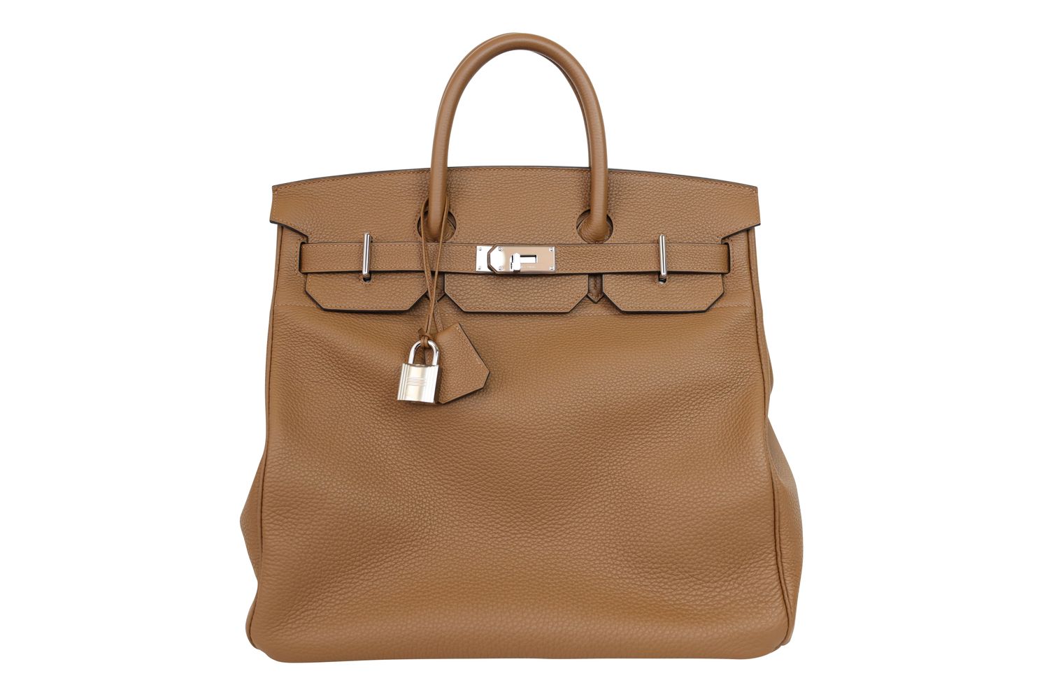 Hermes HAC Birkin 40 Handbag, Alezan Brown Togo Leather and Palladium Hardware, Z 2021 Stamp, Preowned in Dustbag WA001