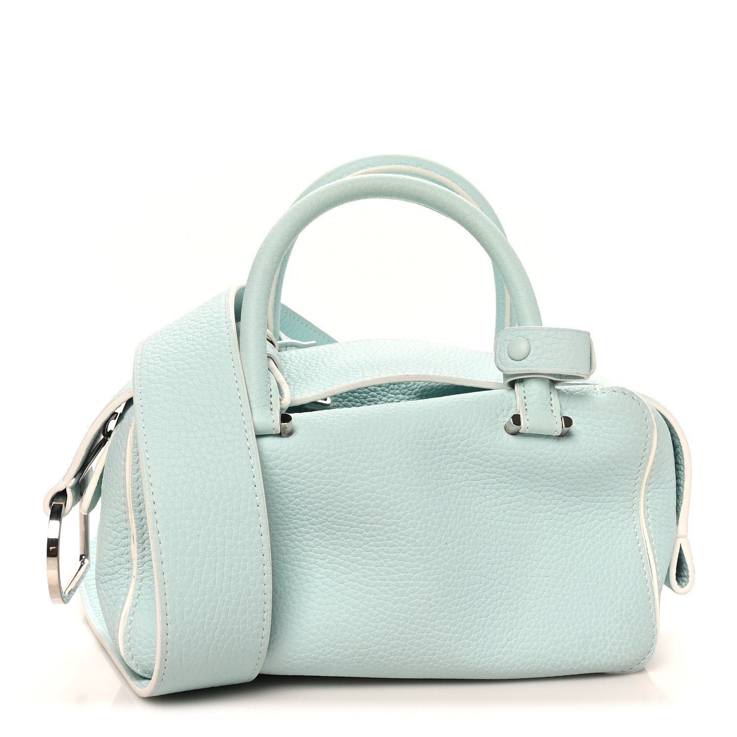 Delvaux Delvaux Taurillon Soft Mini Cool Box Satchel Light Blue