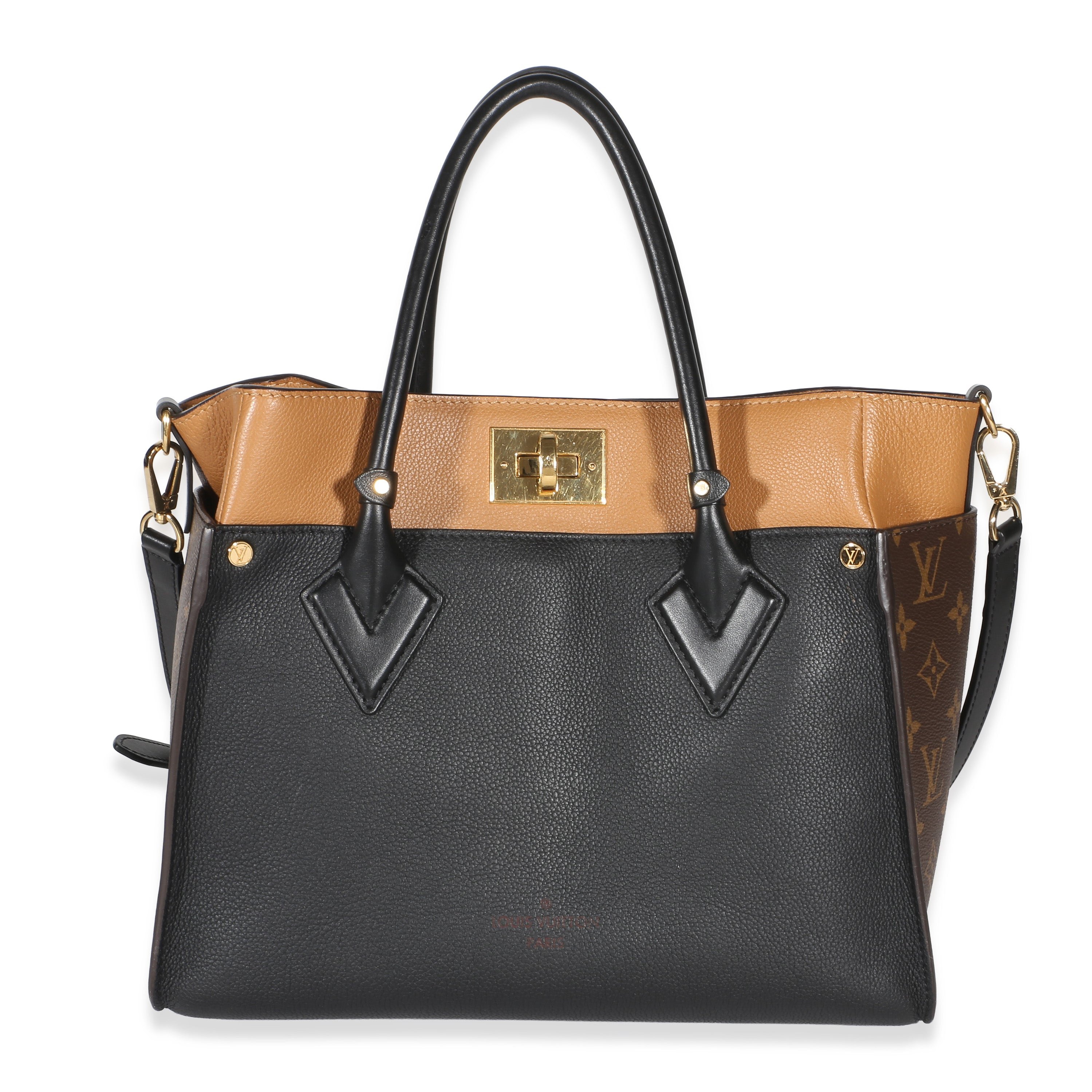 Black Monogram Canvas On My Side MM
