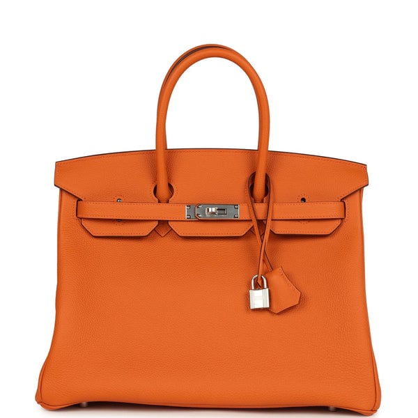 Hermes Hermes Birkin 35 Orange Togo Palladium Hardware