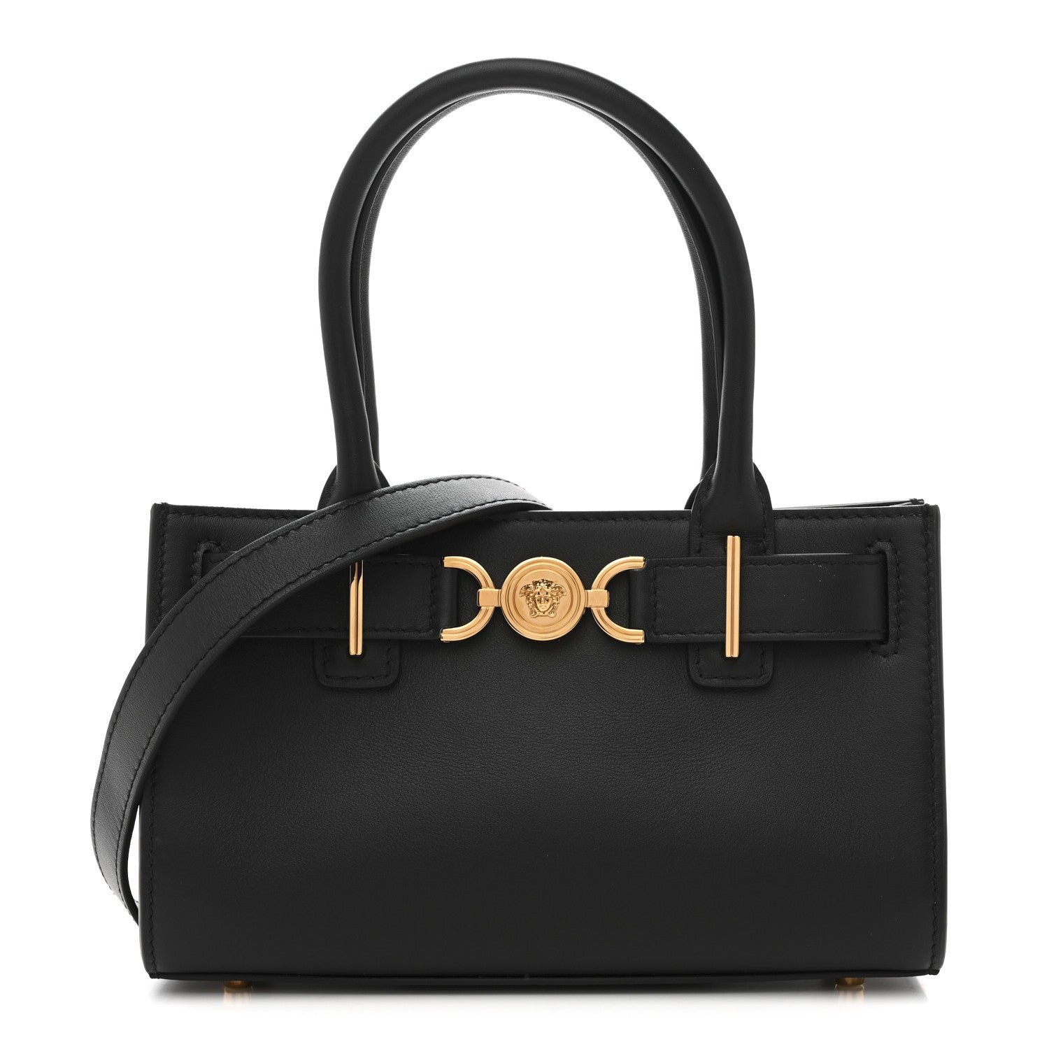 Versace Calfskin Small Medusa '95 Tote Bag Black